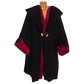 Autre Marque Abrigo Oronero de Lana y Mohair talla IT 42 Nuevo