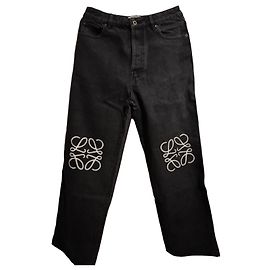 Loewe Anagram Embroidered Black Jeans