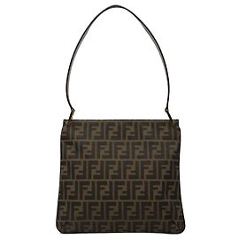 Fendi Braune Zucca Canvas Schultertasche