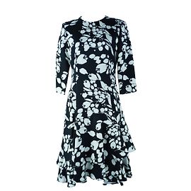 Carolina Herrera Karolina Herrera Midikleid mit schwarz-weißen Blumen