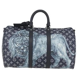 Borsa Keepall Bandoulière Edizione Limitata Chapman Savane Monogram Canvas 45 di Louis Vuitton
