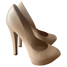 Sergio Rossi Leder Pumps Beige Grösse 37