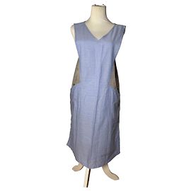 Vintage Yves Saint Laurent Canvas Kleid Blau Grau 38/M