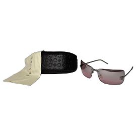 Céline Lunettes de soleil sans monture vintage Celine Paris argentées et violettes
