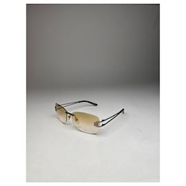 Occhiali da sole vintage Givenchy senza montatura Argento Marrone