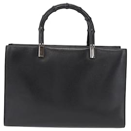 Borsa in pelle vintage Gucci con manico in bambù, piccola