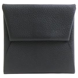 Porte-monnaie en cuir Evercolor noir Bastia d'Hermès