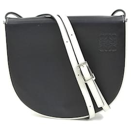 Borsa a spalla in pelle Loewe nera e bianca
