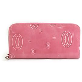 Cartera Larga Feliz Cumpleaños Cartier en Cuero Rosa