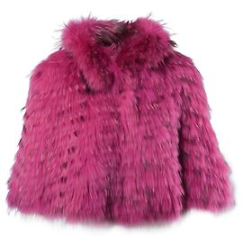 Giacca di pelliccia fucsia Red Valentino