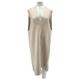 Cos Ärmelloses ecrufarbenes Wollkleid