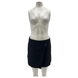 Anine Bing Mini falda negra de lino