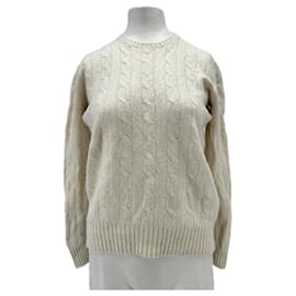 Polo Ralph Lauren Weißer Pullover aus strukturiertem Kaschmir