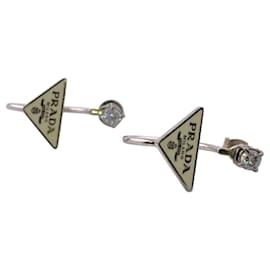 Orecchini in argento con simbolo triangolare Prada