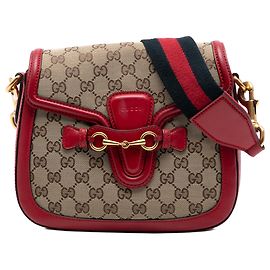 Gucci Beige Medium GG Canvas Lady Web Crossbody
