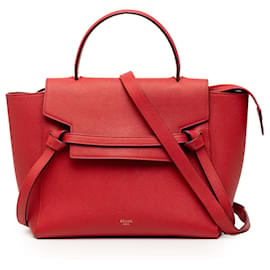 Belt bag in pelle di vitello micrograna rossa Celine - Céline