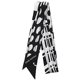 Foulard in seta nera stampata Louis Vuitton