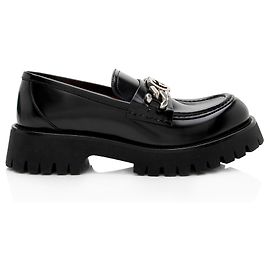 Mocassini in pelle di vitello lucida con catena Interlocking G Gucci - Taglia 10 / 40
