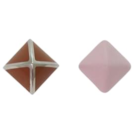Hermes Medorgaine Leather and Metal Earrings - Hermès