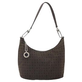 Bulgari Bolso de Hombro Bvlgari Logomania de Lona con Cuero