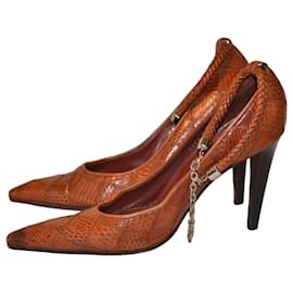Sergio Rossi Lederpumps mit Knöchelriemen braun Größe 37 IT
