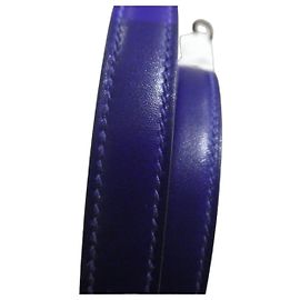 Tracolla Hermès per borsa Hermès modello Kelly, pelle viola, gioielleria in palladio, nuova