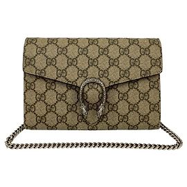 Bolso de hombro de cuero GG Supreme Dionysus de GUCCI