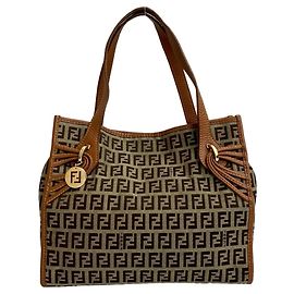 Handtasche aus Canvas und Leder mit FF Zucchino-Logo von Fendi