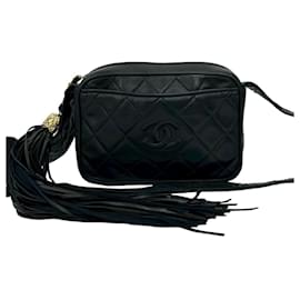 Mini borsa a spalla con frange Matelassé Coco Mark di Chanel
