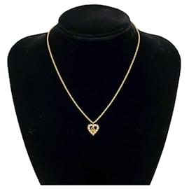 Collana Placcata Oro con Motivo a Cuore Logo Christian Dior
