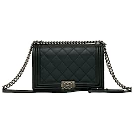 Borsa semi-spalla in pelle con catena Chanel Boy Chanel Coco Mark