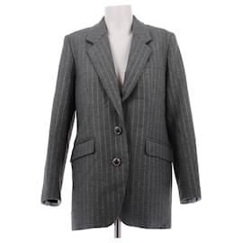 DMN Grau gestreifter Anzugjacke