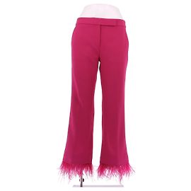 Pantalones Michael Kors de piel de avestruz rosa