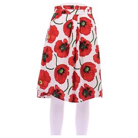Kenzo Rock mit weißen und roten Blumen aus Baumwolle Größe 34