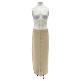 Altuzarra Victoria Secret Langer Beiger Rock mit Knopfdetails