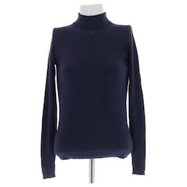Marinefarbener Rollkragenpullover aus Wolle - Courreges