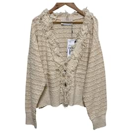 Autre Marque Chaqueta de tweed con flecos tres puntos