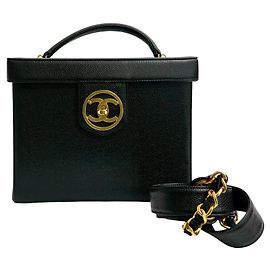Borsa a Spalla 2 in 1 in Pelle Caviar Opaca Chanel Coco Mark