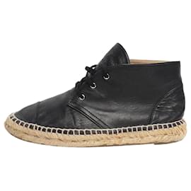 Chanel Schwarze hohe Leder-ESPADRILLES - Größe EU 38 (UK 5)