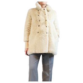 Charles Anastase Creme Colette Kunstfellmantel - Größe M