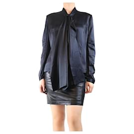 John Rocha Blusa de seda negra - talla UK 14