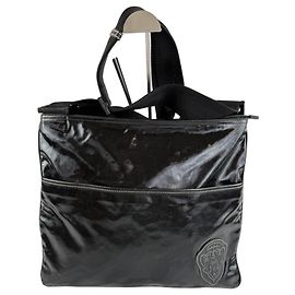 Bolsa de Ombro Gucci em Couro Preto Brilhante