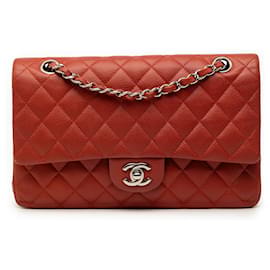 Chanel Rosso Medio Classico Caviar Doppio