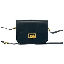 Céline Pochette in pelle di vitello blu navy Celine