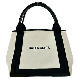 Balenciaga Navy Cabas S Logo Tote Bag