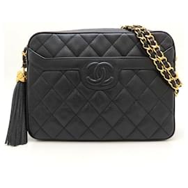 Sac à épaule en chaîne matelassé noir Chanel