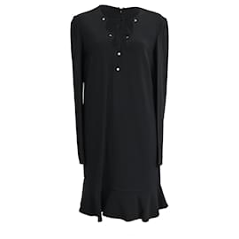 Vestido de vuelo en cady con detalle de atado Emilio Pucci en viscosa negra
