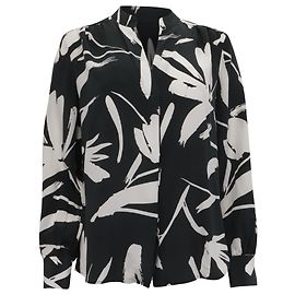 Hugo Boss Blusa de seda negra con estampado Banora de Boss