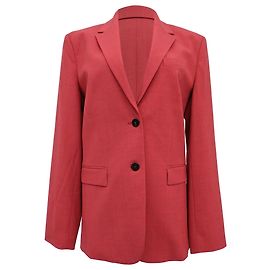 Blazer de lino rojo de un solo botón Theory