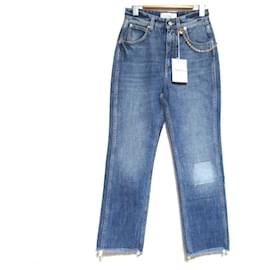 Jeans de mezclilla rectos y cortos con detalles de cadena Givenchy